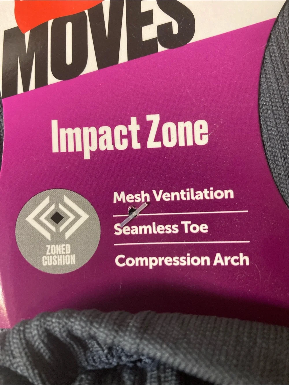 Hanes Moves Women's gray black and white mid Crew Socks - Impact Zone
